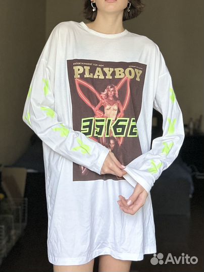 Лонгслив/платье коллаб Missguided&playboy Y2k ASOS