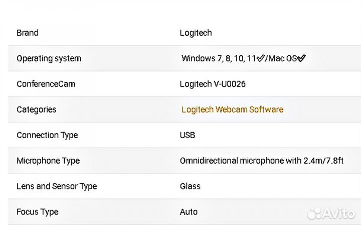 Веб камера logitech