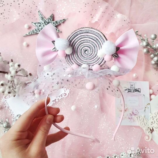 Бантики заколки повязки ободки для волос