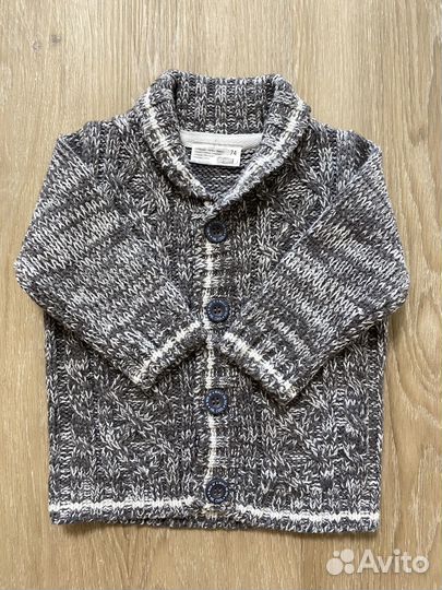 Джемпер для мальчика серый на пуговицах 74 размер