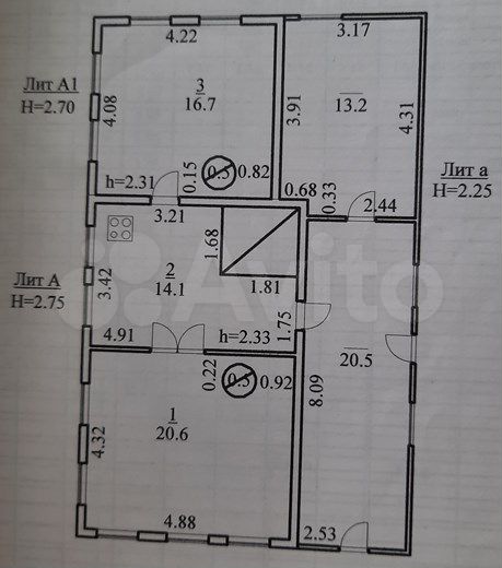 Дом 51,4 м² на участке 27 сот.