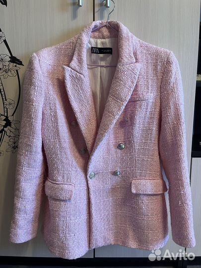 Твидовый пиджак zara,L