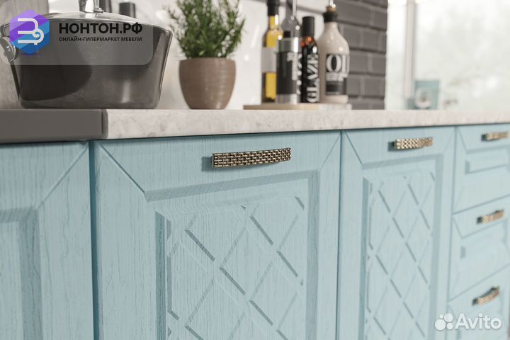 Кухня Агава 2.0 м акация белая / аква