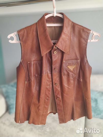 Кожаный топ