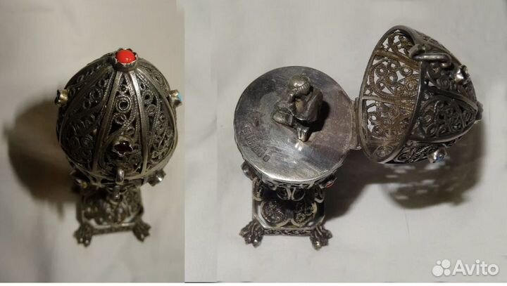 Пасхальное яйцо (1873г., серебро)