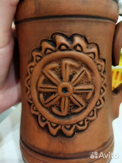 Кружка пивная глиняная