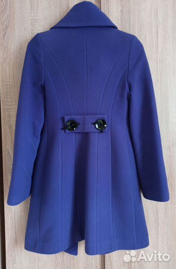 Пальто женское драповое 42 демисезонное фиолетовое