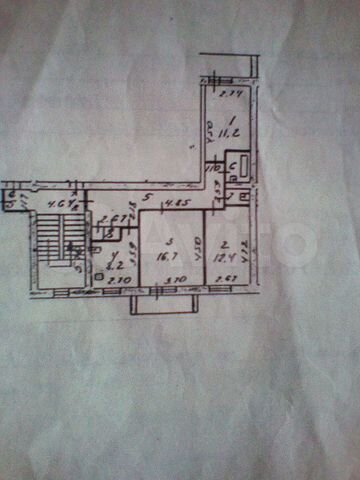 3-к. квартира, 66 м², 2/5 эт.