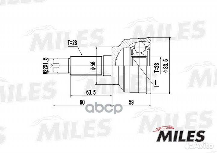 ШРУС mazda 626 1.8/2.0 92-02 нар. ga20227 Miles