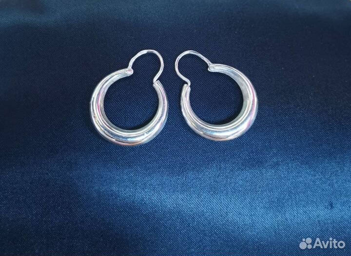 Серьги калачи СССР 875 проба