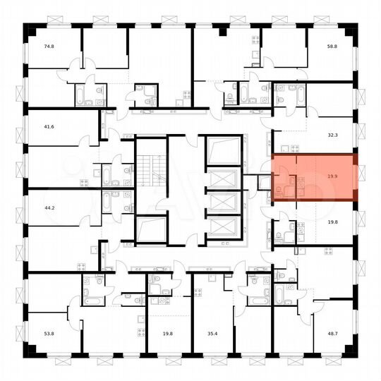 Квартира-студия, 19,9 м², 22/23 эт.