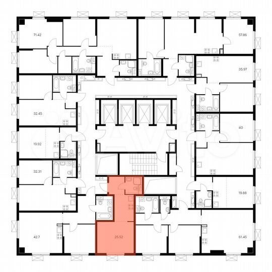 Квартира-студия, 25,5 м², 24/33 эт.