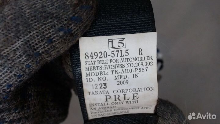 Ремень безопасности Suzuki Kizashi, 2010