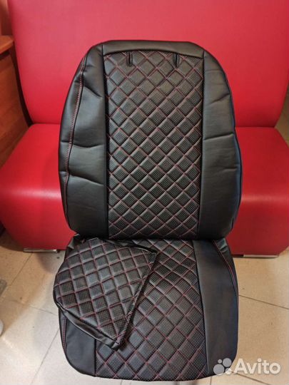 Чехлы Приора 2 х/б с 2013г экокожа ромб