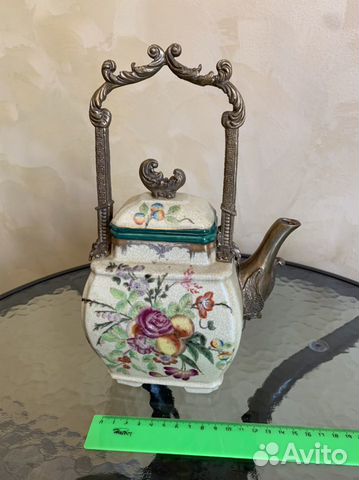 Чайник декор. бронза/керамика 27см