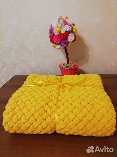 Детский плюшевый плед ручной работы