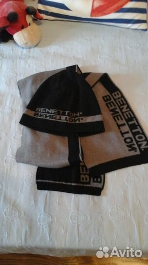 Шапка+ шарф benetton(шерсть) 6-8 лет