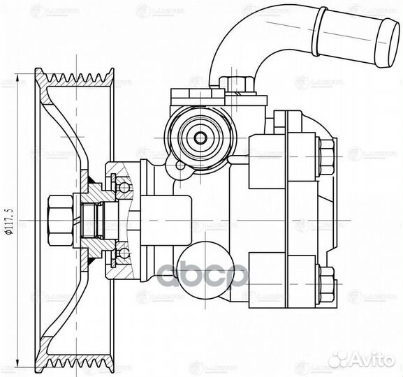 Насос гур для а/м Hyundai H-1 (07) 2.5D (LPS