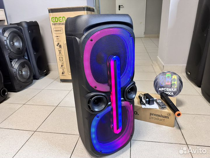 Мощная напольная портативная колонка 600W караоке