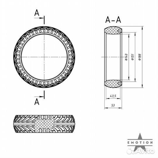 Покрышка для электросамоката 8 дюймов 8x2.125