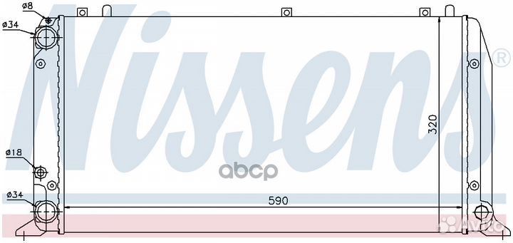 NS604361 радиатор системы охлаждения Audi 80 1