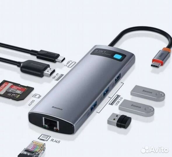 Baseus 8 в 1 USB-C type-C Hub концентратор адаптер