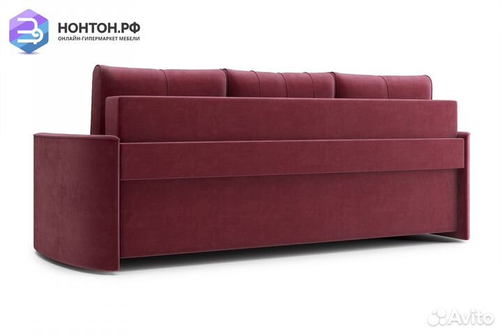 Диван еврокнижка Колибри 3-х местный бордовый