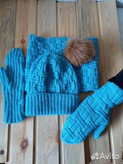 Шапка+снуд+варежки