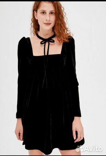 Платье Lime черное бархатное L