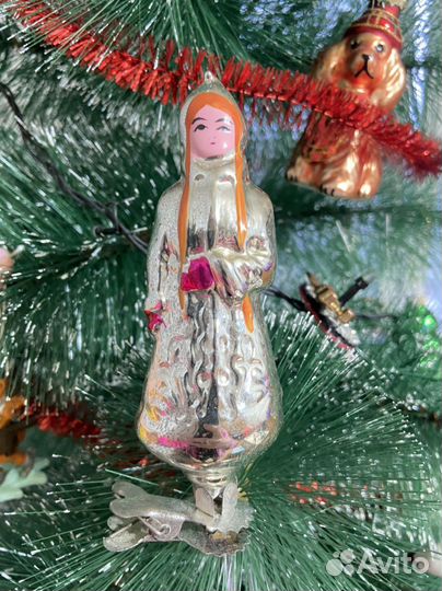 Елочная игрушка снегурочка на прищепке