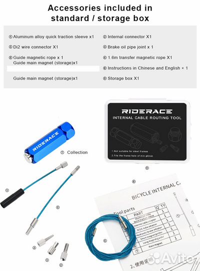 Инструмент для внутренней прокладки тросиков Ride