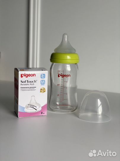 Бутылочка pigeon + новые соски на бутылку