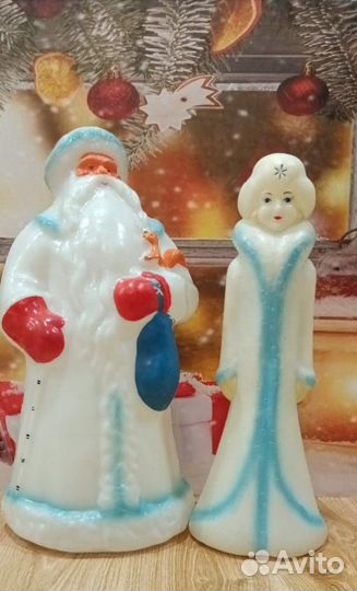 Дед Мороз и Снегурочка СССР пластик