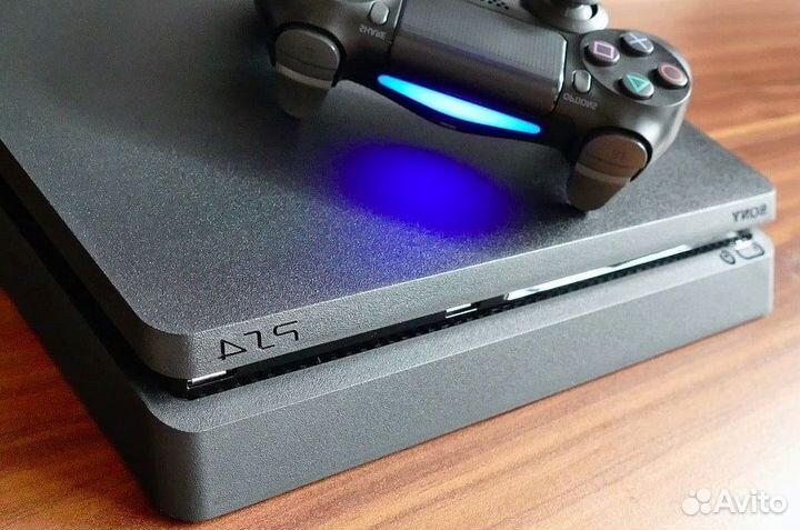 PS4 Slim 500гб (2 джоя, 50 игр)