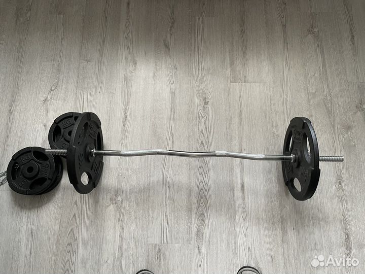 Штанга V грифом и блинами 50кг