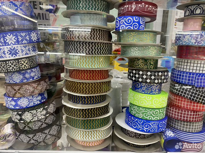 Репсовая лента с рисунком, 2,5см ширина