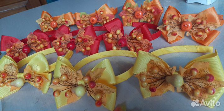 Ободок осенний для волос ручной работы