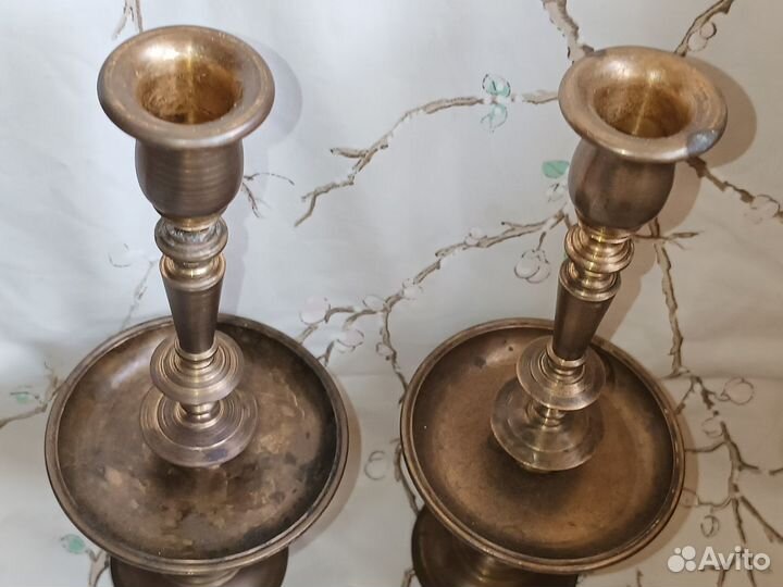 Старинный пара редкий бронзовый подсвечник