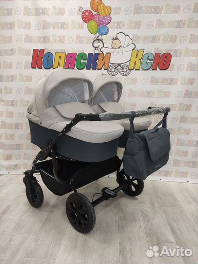 Коляска для двойни Indigo Charlotte Sity Duo