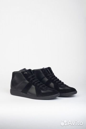 Кожаные кеды/ Maison Margiela Replica High Black