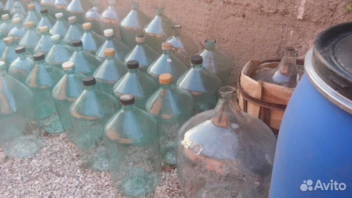 Стеклянные бутыли 10 и 20л для вина