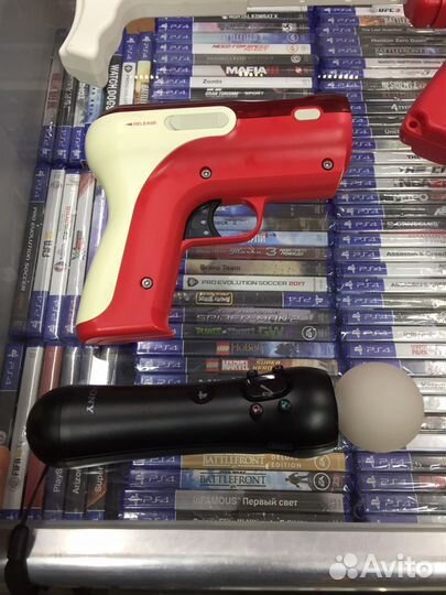 Автомат пистолет для PS 3 + игры