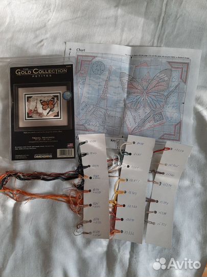 Остатки наборов и схемы для вышивания