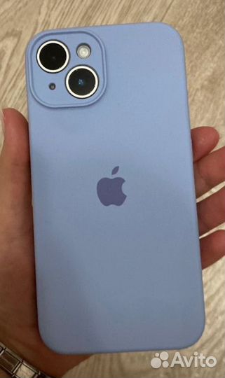 Чехол на iPhone 14 с защитой камеры+защитное стекл