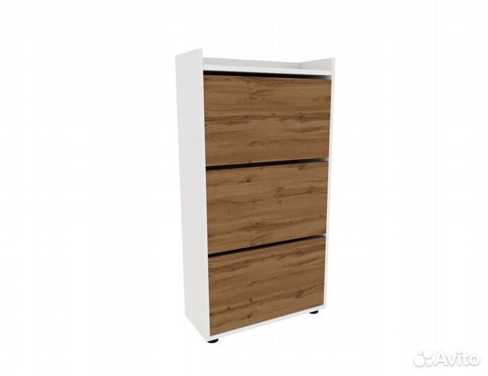 KUB-01 Обувница 3-хсекционная Белый/Дуб Вотан