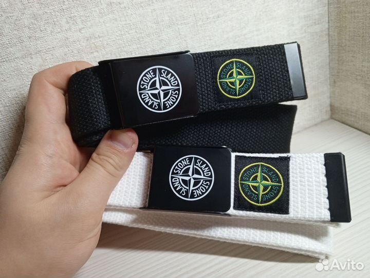 Ремень черный и белый Stone Island