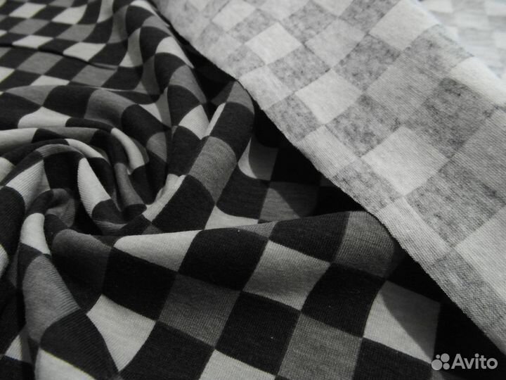 Ткань для пошива одежды хлопок с лайкрой Клетка