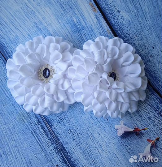 Банты для волос белые