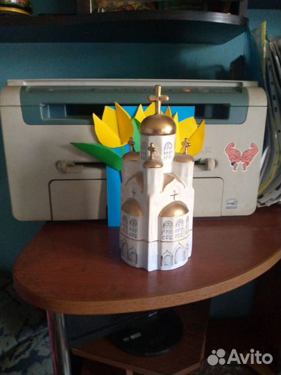 Штоф церковный форма Храм (с золотом)