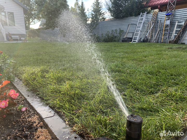 Автоматический полив газона